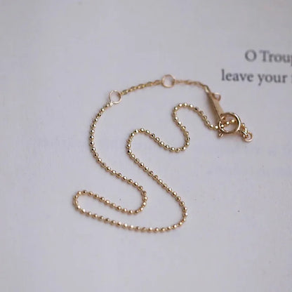 925 Sterling Silver Trendy Plated 14K Gold Bracelets Exquisite Beads Link Chain Adjustable Bracelet For Women Jewelry