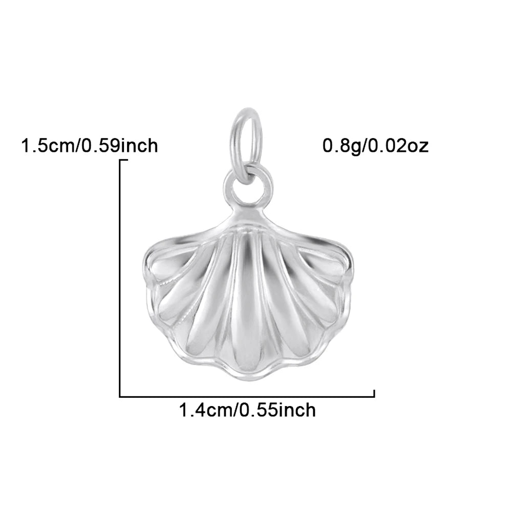 Necklaces Women Spring Buckle Chain Silvery Ocean Series Pendant Shell Conch Sea Star Pendants Stainless Steel Women's Jewelry