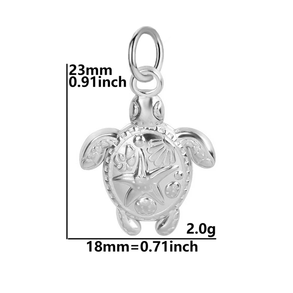 Necklaces Women Spring Buckle Chain Silvery Ocean Series Pendant Shell Conch Sea Star Pendants Stainless Steel Women's Jewelry