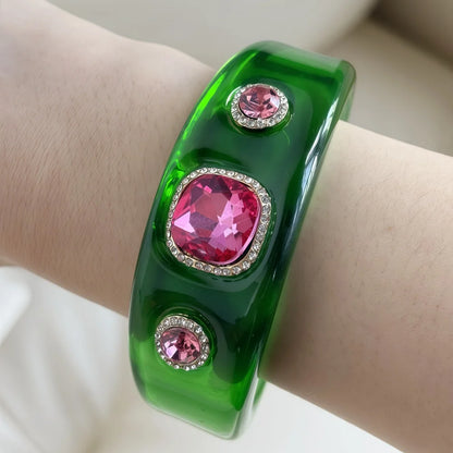 Bracelets Luxury for Woman Exaggerated Geometric Round Gradient Open Chunky Resin Bangles Designer Jewelry Accessories