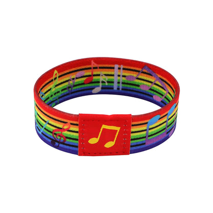 Musical Notes Bracelet For Women Men Armband Sport Wristband Rainbow Elastic Bangle Bracelets Fashion Accessories Gift