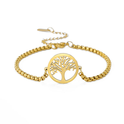 Bracelet For Men Women Stainless Steel Bracelets Hollow Life Tree Pendant Classic Fashion Style Jewelry Wedding Party Gifts