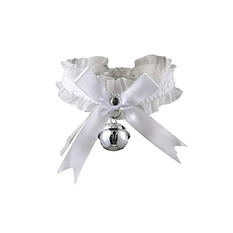 New Adjustable Lace Choker With Bell Sweet Cute Gothic Choker Necklaces Collar For Women Girls Detachable Cosplay Party Jewelry