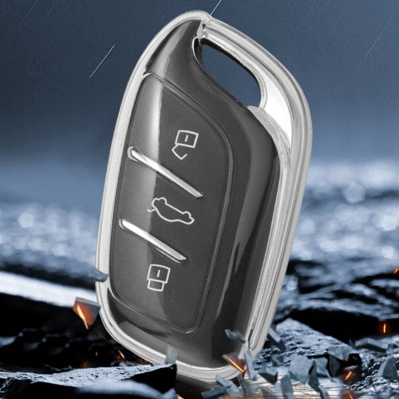 Transparent Soft Tpu Key Case Cover For MG4 MG5 MG6 Mg3 Mg7 MG ZS EV HS EHS ZX GT Roewe RX3 RX8 ERX5 RX5 I6 I5 Car Accessories