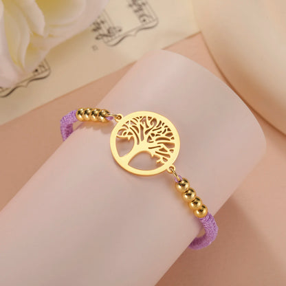 Bracelet For Men Women Stainless Steel Bracelets Hollow Life Tree Pendant Classic Fashion Style Jewelry Wedding Party Gifts