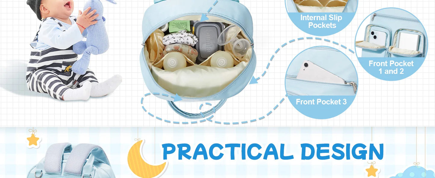 Baby Diaper Bag Backpack, Baby Bag for Boys Girls, Diaper Backpack Large Travel Diaper Bags Shower Gifts Newborn Essentials Bag