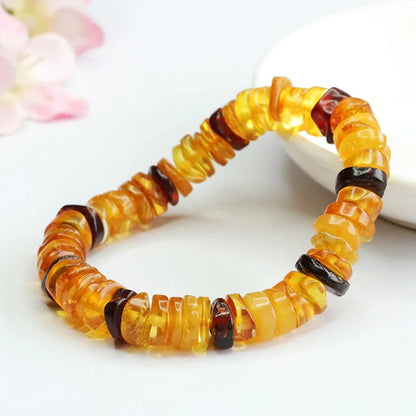 Natural Amber Bracelet Adjustable Rope Baltic Amber Tassel Charm Bracelet Bangle Women Healing Gemstone Fine Jewelry Accessories