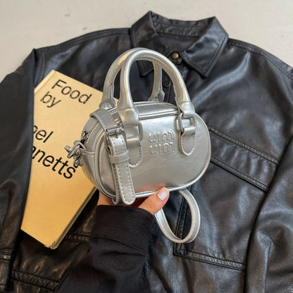 Red Bags 2025 New Women's Small Square Bag Mini Bowling Bags Shoulder Crossbody Box Packs Small Lipstick Cosmetics Purses Bolsas