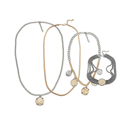 European and American exaggerated big brand multi-layer chain punk hip-hop style necklace, women's natural bohemian style