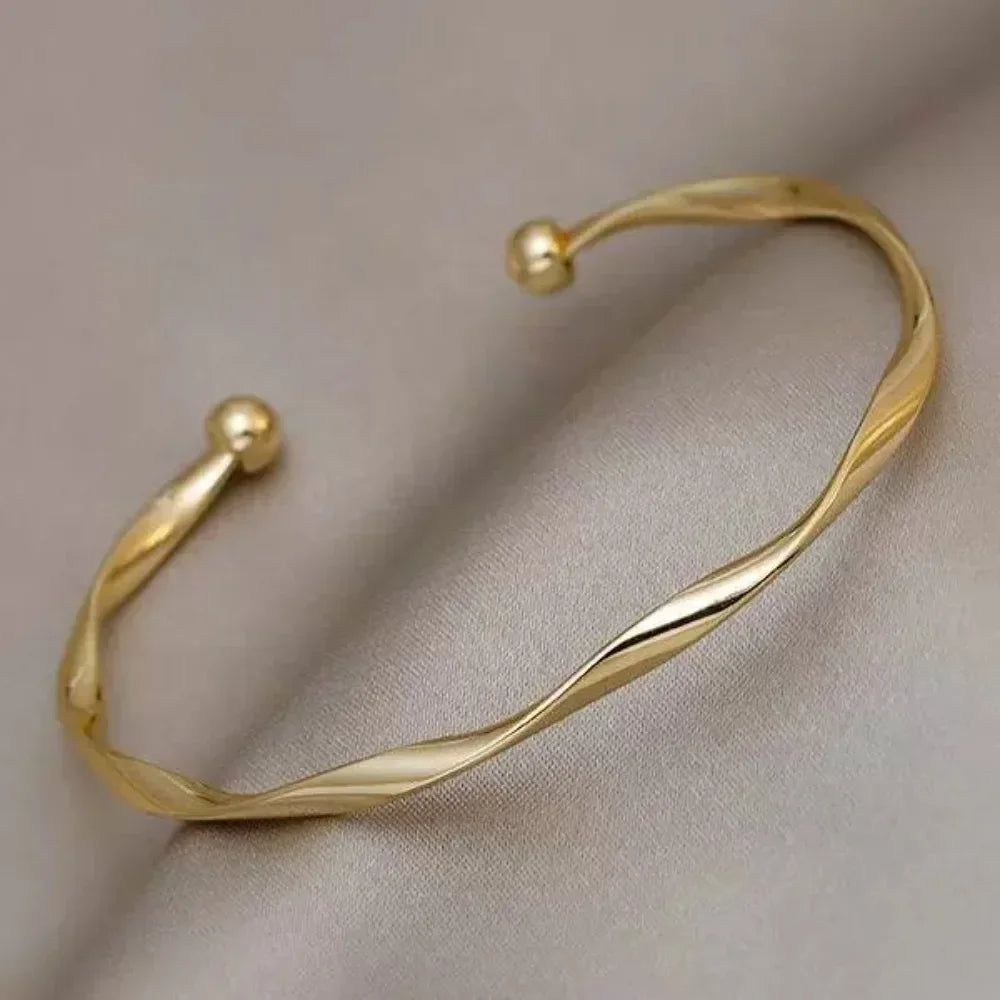 Fashion Trend Unique Design Elegant Exquisite Twist Simple Bracelet Women Jewelry Wedding Party Premium Gift
