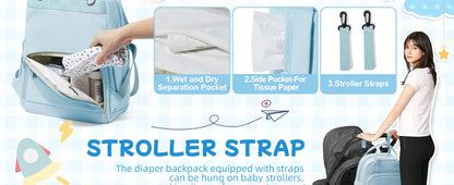 Baby Diaper Bag Backpack, Baby Bag for Boys Girls, Diaper Backpack Large Travel Diaper Bags Shower Gifts Newborn Essentials Bag