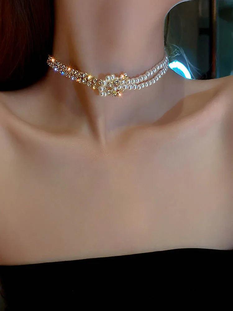 Fashion Elegant Charm Necklaces For Women Simple Shiny Bling Clavicle Chain Vintage Dainty Wedding Beach Personality Jewelry