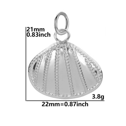 Necklaces Women Spring Buckle Chain Silvery Ocean Series Pendant Shell Conch Sea Star Pendants Stainless Steel Women's Jewelry