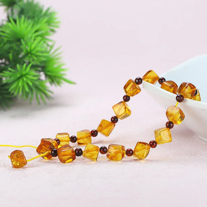 Natural Amber Bracelet Adjustable Rope Baltic Amber Tassel Charm Bracelet Bangle Women Healing Gemstone Fine Jewelry Accessories