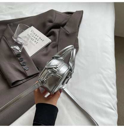 Red Bags 2025 New Women's Small Square Bag Mini Bowling Bags Shoulder Crossbody Box Packs Small Lipstick Cosmetics Purses Bolsas