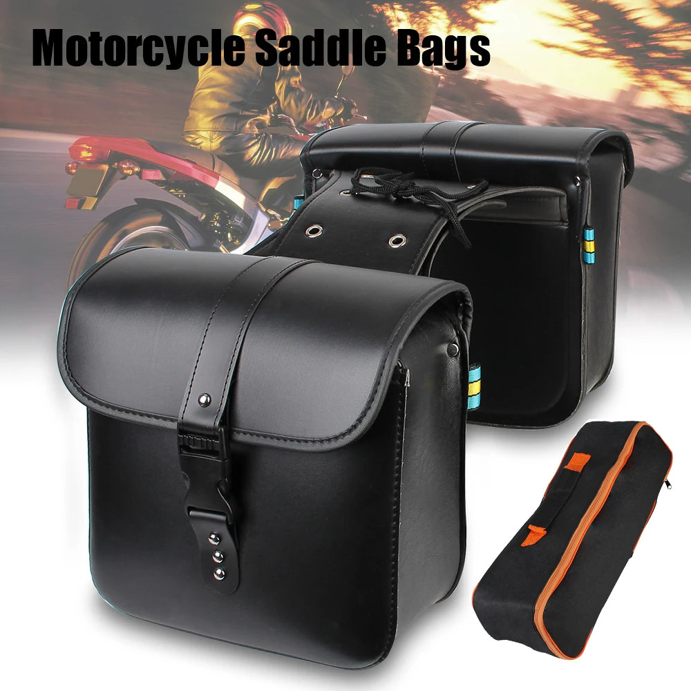 Retro Fashion Motorcycle Saddle Bags Pouch Storage Case Side Luggage Tank Suitcase PU Leather / PVC Bags Motorbike Accessories