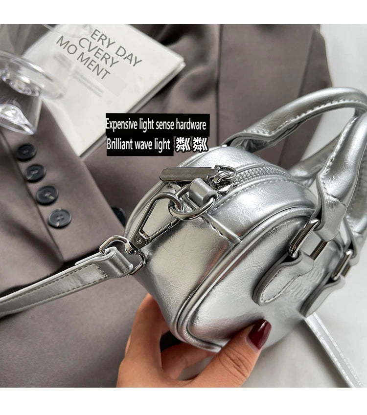 Red Bags 2025 New Women's Small Square Bag Mini Bowling Bags Shoulder Crossbody Box Packs Small Lipstick Cosmetics Purses Bolsas