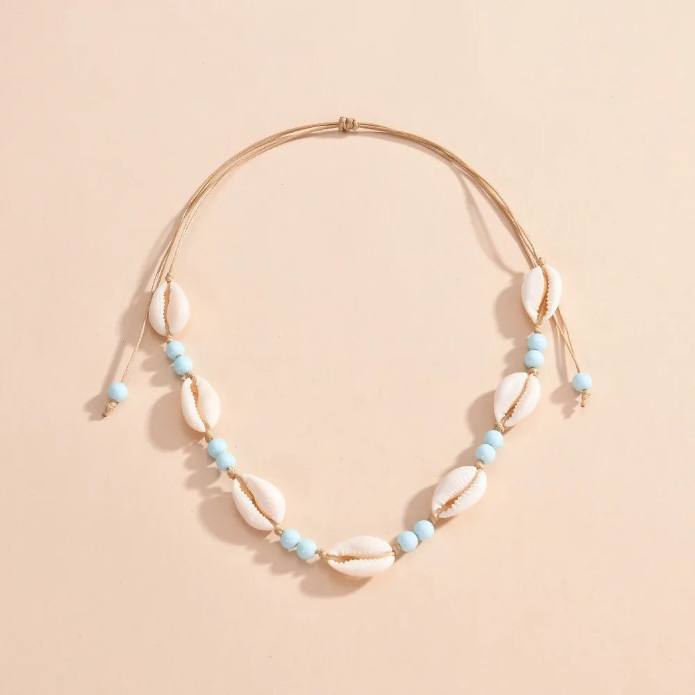 Geometric Necklace Fashion Bead Bohemian Style Clavicle Chain Short Delicate Choker Necklace