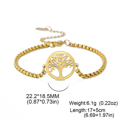 Bracelet For Men Women Stainless Steel Bracelets Hollow Life Tree Pendant Classic Fashion Style Jewelry Wedding Party Gifts