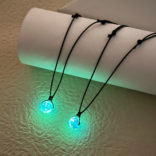 2/PCS Luminous Beads Couple Necklaces Simple Fashion Handwoven Gift Jewelry