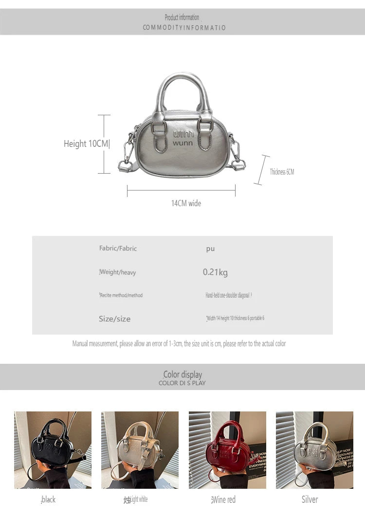 Red Bags 2025 New Women's Small Square Bag Mini Bowling Bags Shoulder Crossbody Box Packs Small Lipstick Cosmetics Purses Bolsas