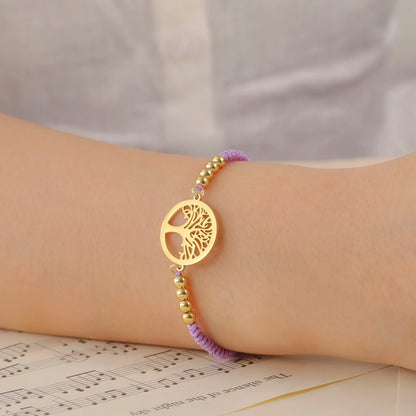 Bracelet For Men Women Stainless Steel Bracelets Hollow Life Tree Pendant Classic Fashion Style Jewelry Wedding Party Gifts