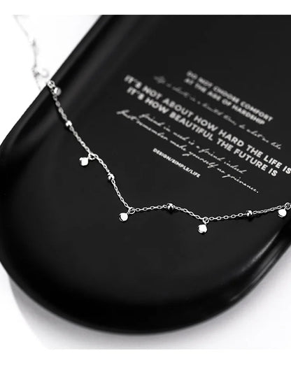 925 Sterling Silver Neck Chain Tassels Round Necklaces Women Jewelry Exquisite Elegant Aesthetic Charms Accessories Argent 925