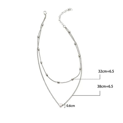 New Minimalist Clavicle Necklaces for Women Heart Love pendants Neck Chain Fashion Jewelry Beach Summer Collares Necklace