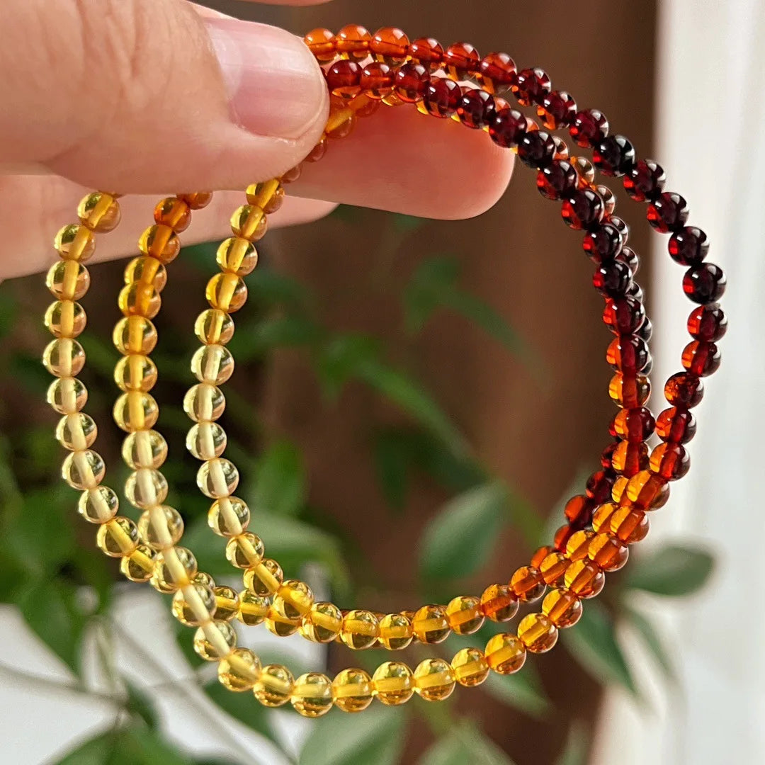 Natural Amber Bracelet Adjustable Rope Baltic Amber Tassel Charm Bracelet Bangle Women Healing Gemstone Fine Jewelry Accessories