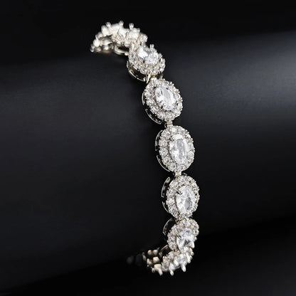 2024 New Luxury Blue Red Green Black silver Color Bracelet Bangle for Women Anniversary Gift Jewelry Wholesale S6923