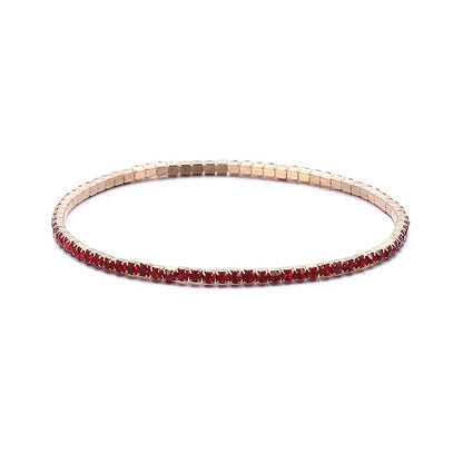 Luxury Rhinestone Elastic Bracelet Women Shiny Colorful Crystal Bangles Adjustable Layered Stackable Bracelet Wristband Jewelry