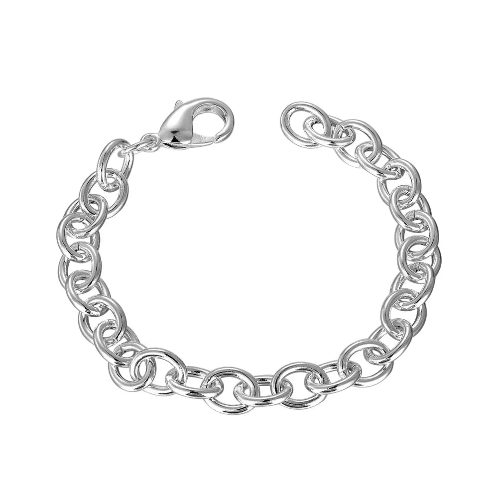 925 Sterling Silver Bracelet,  Women'S Basic Chain Bracelet, Wedding And Engagement Ornament, Party Jewelry