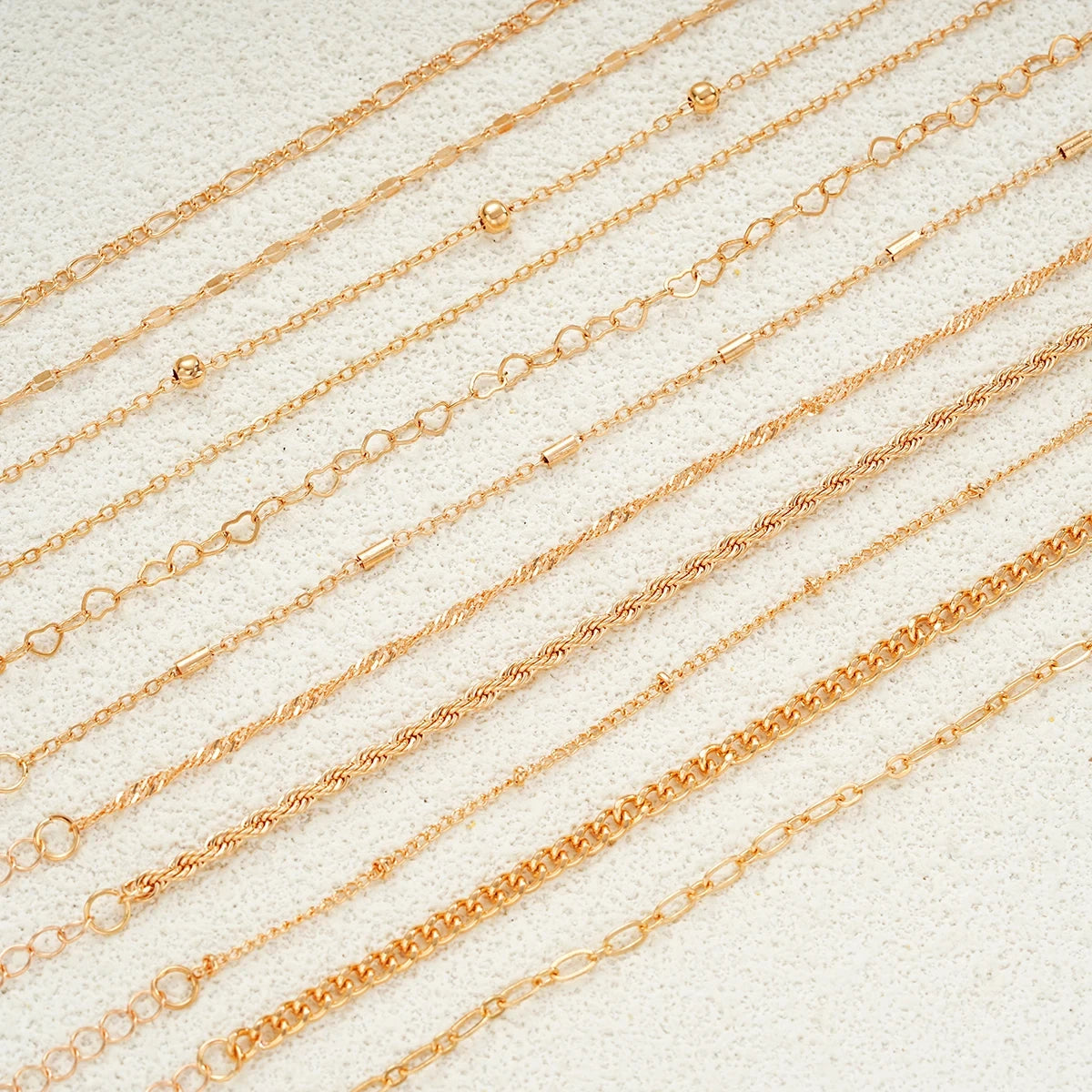 11-piece Women's Bracelet Set Atmosphere Creative Temperament European And American Basic Multi-layer Chain Bracelet