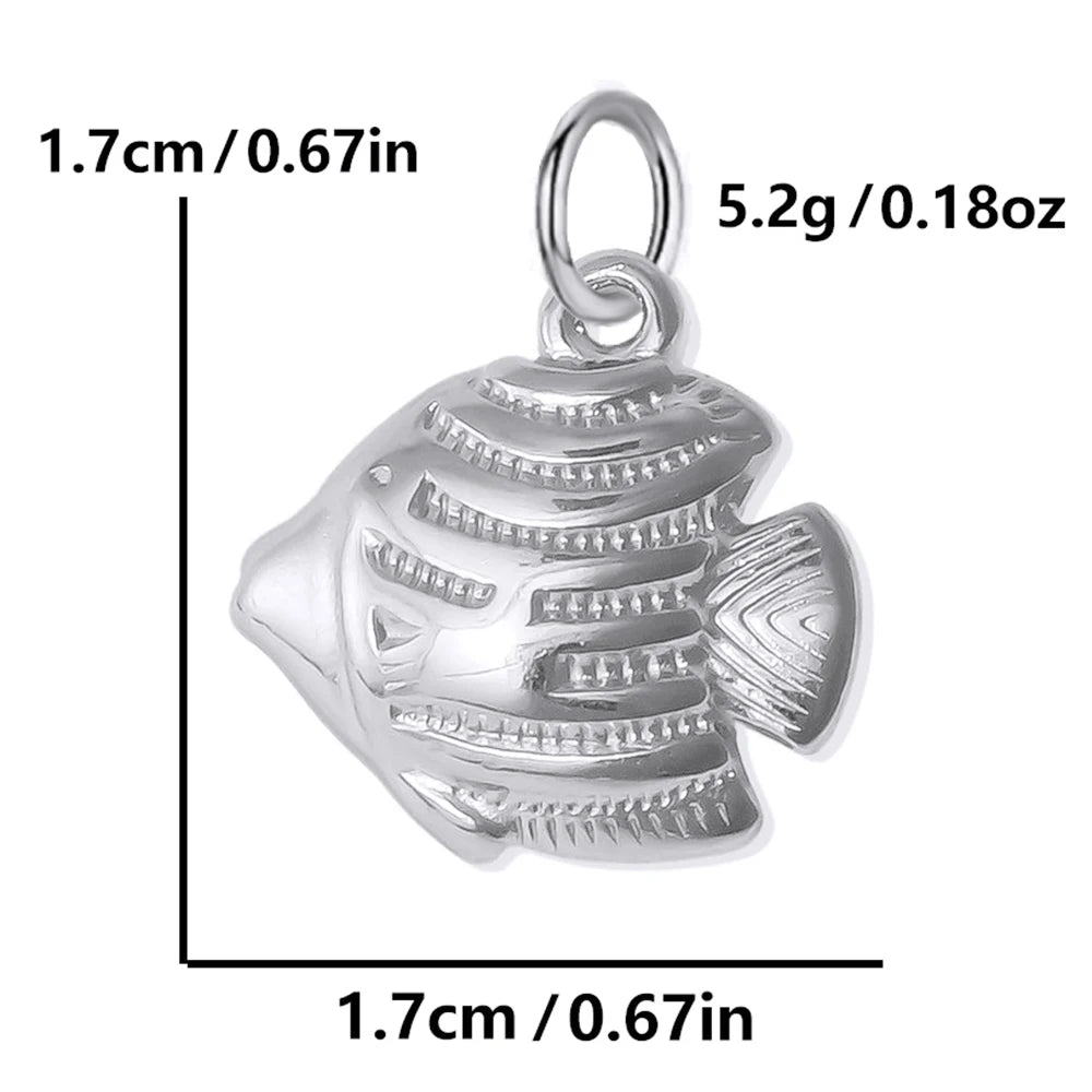 Necklaces Women Spring Buckle Chain Silvery Ocean Series Pendant Shell Conch Sea Star Pendants Stainless Steel Women's Jewelry