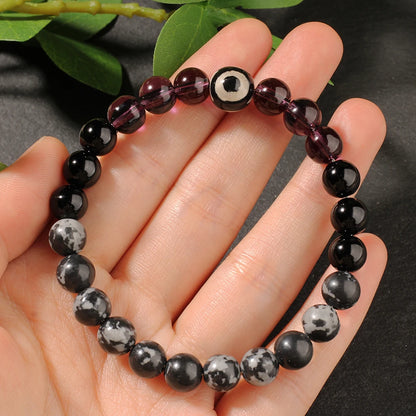 eye bracelets for women cute spring summer beach holiday jewelry natural stone beads bangles purple black gray beads bracelts