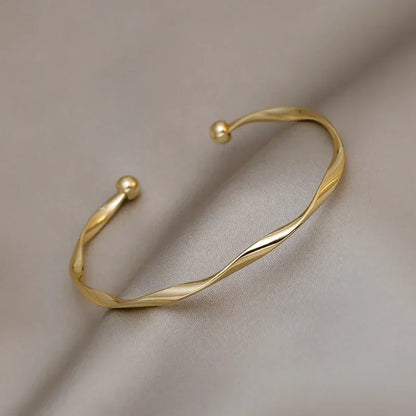 Fashion Trend Unique Design Elegant Exquisite Twist Simple Bracelet Women Jewelry Wedding Party Premium Gift