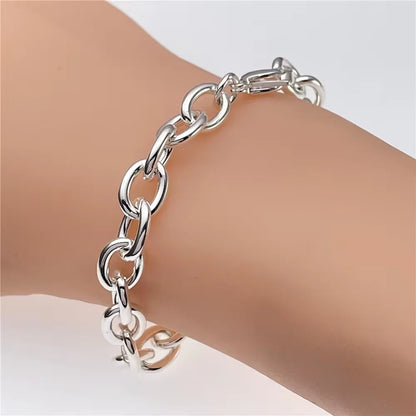 925 Sterling Silver Bracelet,  Women'S Basic Chain Bracelet, Wedding And Engagement Ornament, Party Jewelry