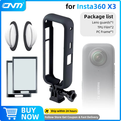 Accessories Set for Insta360 X3 Lens Guard Screen Protector Storage Bag Silicone Case Lens Cap Protective Frame Insta 360 X3