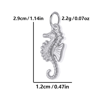 Necklaces Women Spring Buckle Chain Silvery Ocean Series Pendant Shell Conch Sea Star Pendants Stainless Steel Women's Jewelry