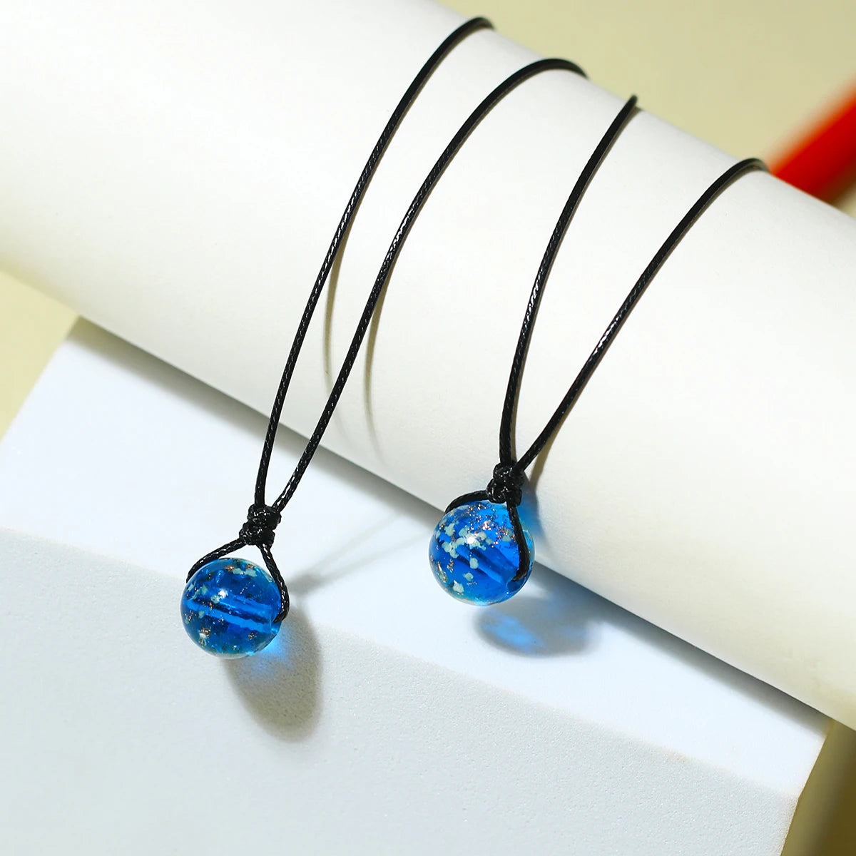 2/PCS Luminous Beads Couple Necklaces Simple Fashion Handwoven Gift Jewelry