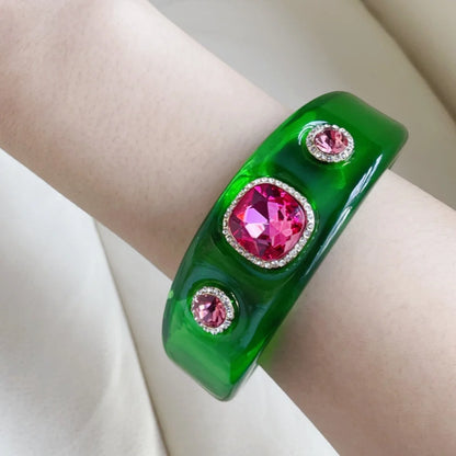 Bracelets Luxury for Woman Exaggerated Geometric Round Gradient Open Chunky Resin Bangles Designer Jewelry Accessories