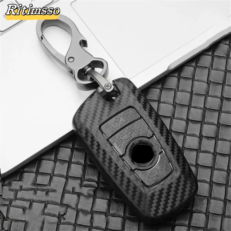 Carbon ABS Car Remote Key Case Cover For BMW 1 2 3 4 5 6 7 Series X1 X3 X4 X5 X6 F36 F25 F26 F30 F34 F10 F07 F20 Z10 G30 F15 F16