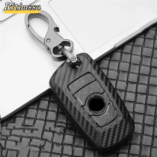 Carbon ABS Car Remote Key Case Cover For BMW 1 2 3 4 5 6 7 Series X1 X3 X4 X5 X6 F36 F25 F26 F30 F34 F10 F07 F20 Z10 G30 F15 F16