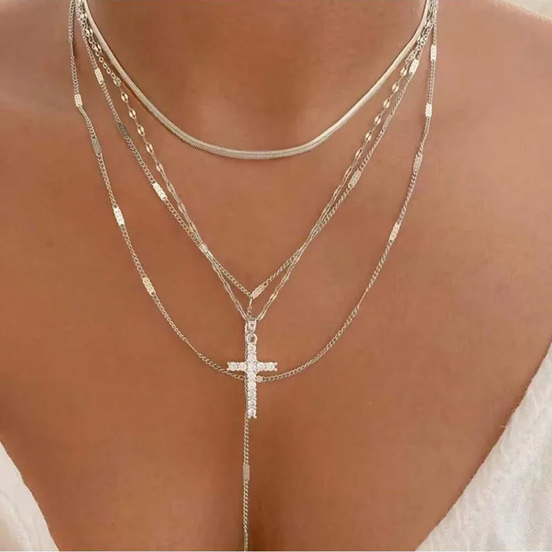 1set Simple Fashionable Women's Necklaces Elegant Party Banquet Ceremony Evening Dress Accessories Trendy Girl Jewelry Necklaces