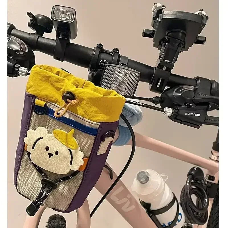 Bicycle Water Bottle Bag Kid Bike Carrier Bag Cartoon Cycling Riding Gear Mountain Bike Road Bike Front Bags Bike Accessories