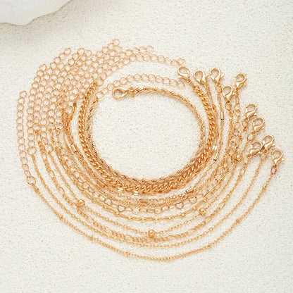 11-piece Women's Bracelet Set Atmosphere Creative Temperament European And American Basic Multi-layer Chain Bracelet
