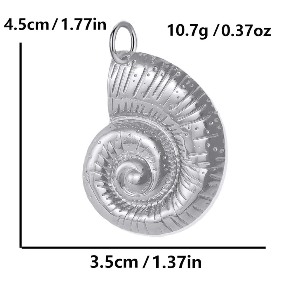 Necklaces Women Spring Buckle Chain Silvery Ocean Series Pendant Shell Conch Sea Star Pendants Stainless Steel Women's Jewelry