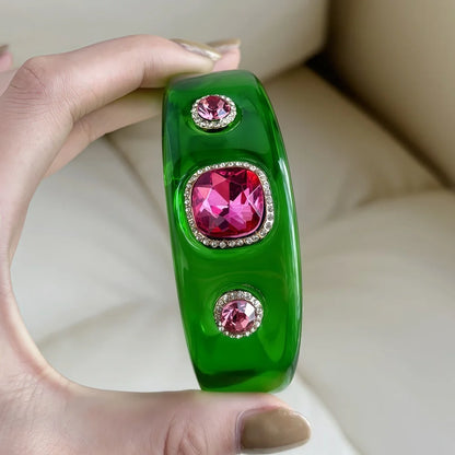 Bracelets Luxury for Woman Exaggerated Geometric Round Gradient Open Chunky Resin Bangles Designer Jewelry Accessories