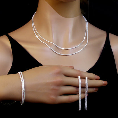 European and American Ladies' Fashionable and Shiny Necklaces, Earrings, Bracelets, Sets, Bridal Wedding Accessories and Gifts