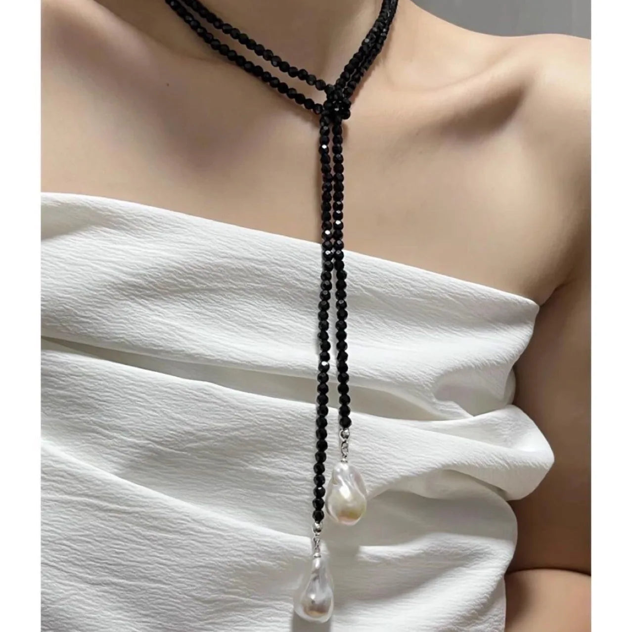 New Romantic Elegant Blue Crystal Shell Tassels Necklace for Women Luxury Charm Clavicle Chain Simple Wedding Jewelry Gifts